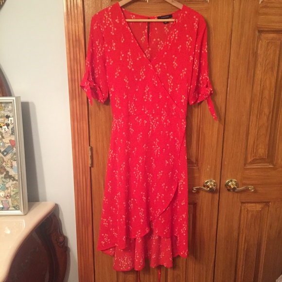 primark red floral dress